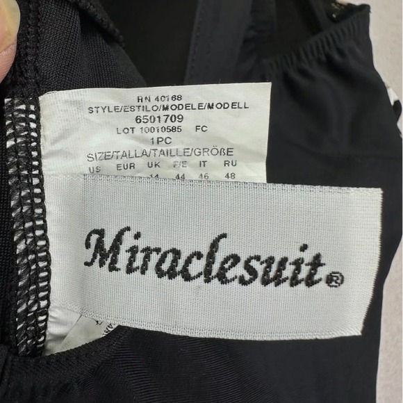 Miraclesuit‎ One Piece Swimsuit Womens 12 Black Sweetheart Neckline Shapewear - Picture 8 of 12